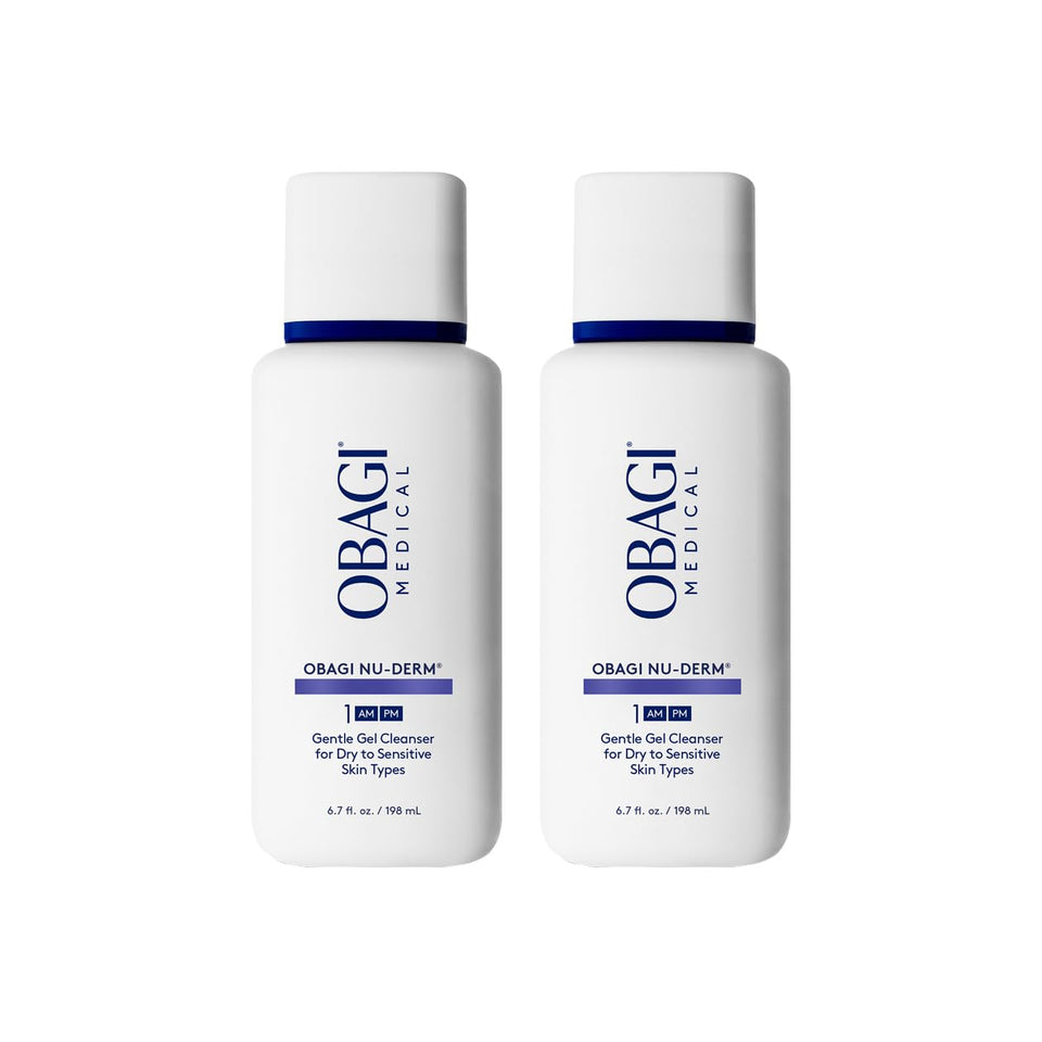 Obagi Nu-Derm Gentle Cleanser front packaging shows clean label and size benefit