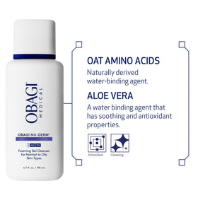 Obagi Medical 6.7 fl oz bottle next to ruler showing actual size and portability