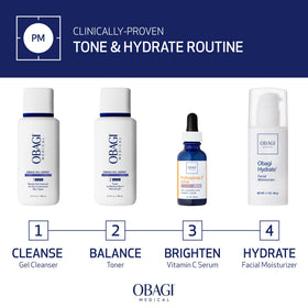 Obagi Medical bottle in hand showing 6.7 fl oz scale and portability