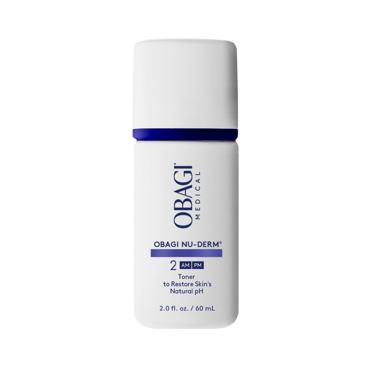 Obagi Medical front packaging showing travel 2 oz bottle and label benefit