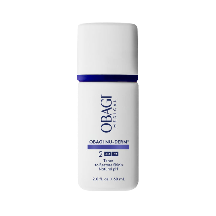 Obagi Medical front packaging showing travel 2 oz bottle and label benefit