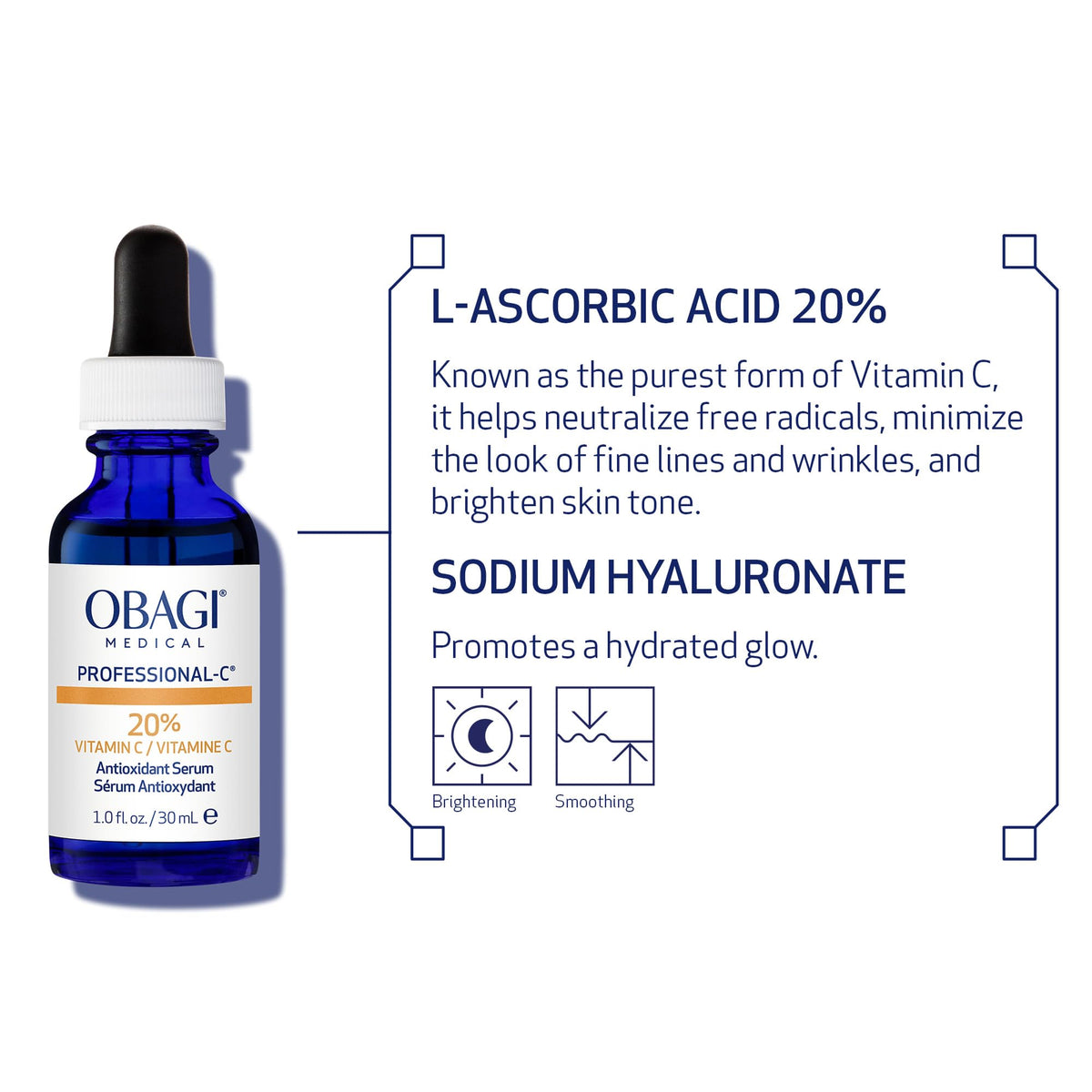 Obagi Medical bottle next to moisturizer and sunscreen showing layered routine benefit