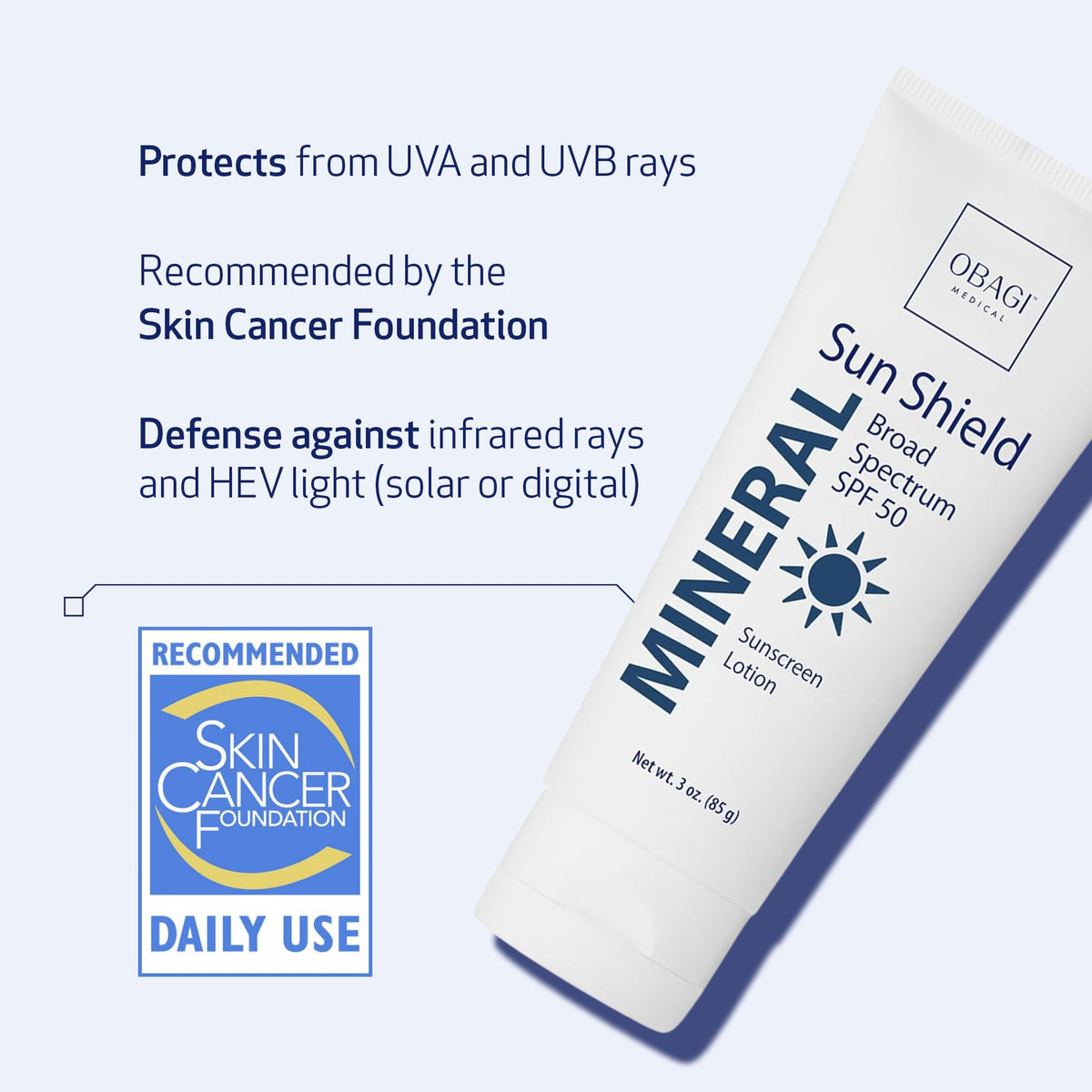 Obagi Sun Shield Mineral tube cap detail highlighting convenient travel-ready design