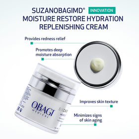 Obagi SUZANOBAGIMD open jar texture demonstrating lightweight hydration and smooth spread