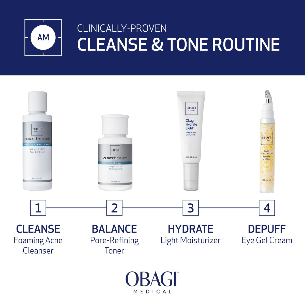 Obagi Medical toner droplet on skin illustrating gentle BHA exfoliation