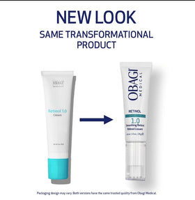 Obagi Medical pump close-up highlighting controlled delivery benefit