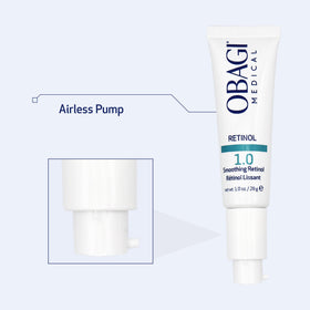 Obagi Medical cream on fingertip ready to apply, demonstrating precise dosing benefit