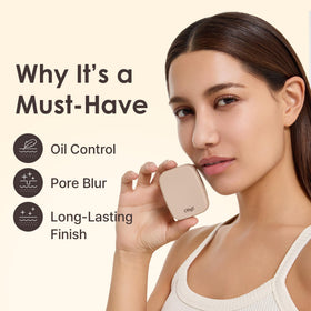 OBgE powder layered over makeup with no fallout for clean finish