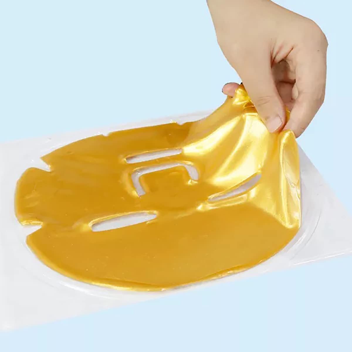 ObiPosay mask applied on model face demonstrating fit and instant cooling effect