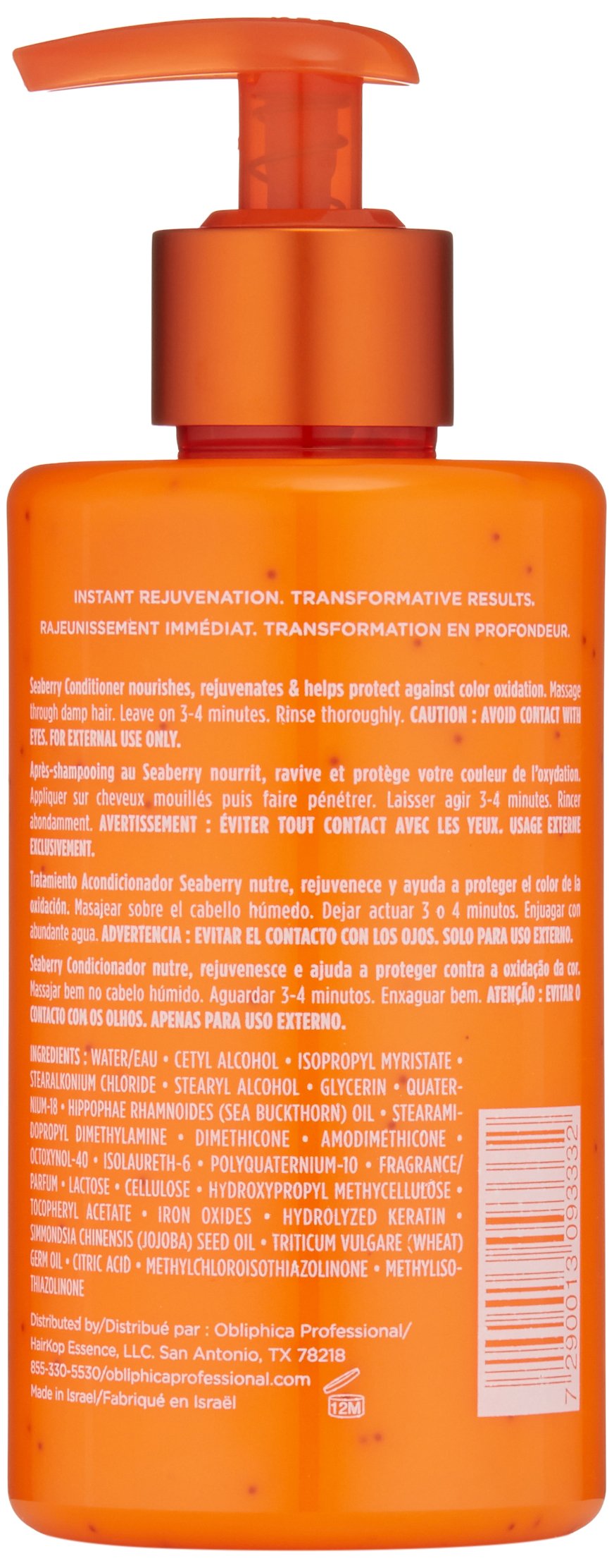 Obliphica texture close-up showing creamy seaberry formula for quick absorption and nourishment