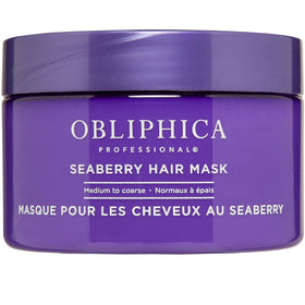 Obliphica Seaberry hair mask jar front view showing label and size, highlights deep conditioning