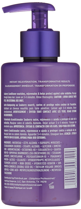 Obliphica texture closeup creamy conditioner on fingers demonstrating moisture boost