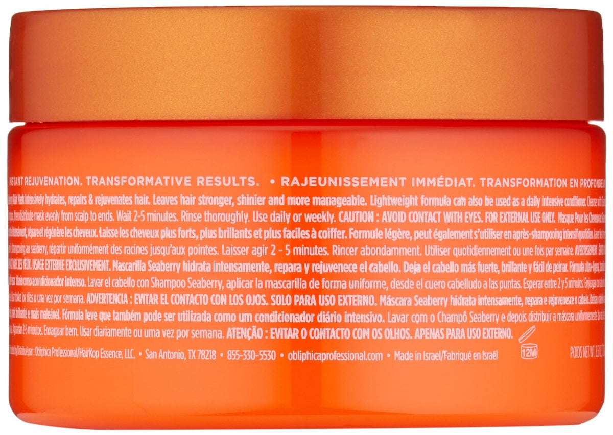 Obliphica Seaberry creamy mask texture close-up demonstrating rich hydration and smooth application