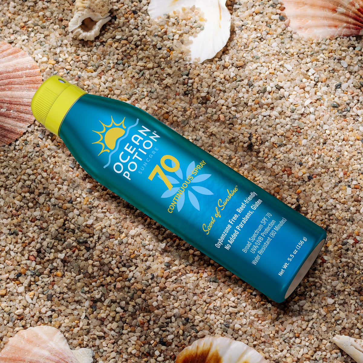 Ocean Potion Aloe and Vitamin E visual highlighting soothing benefits