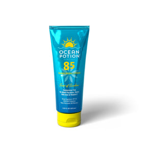 Ocean Potion front packaging showing SPF 85 protection and travel size benefit