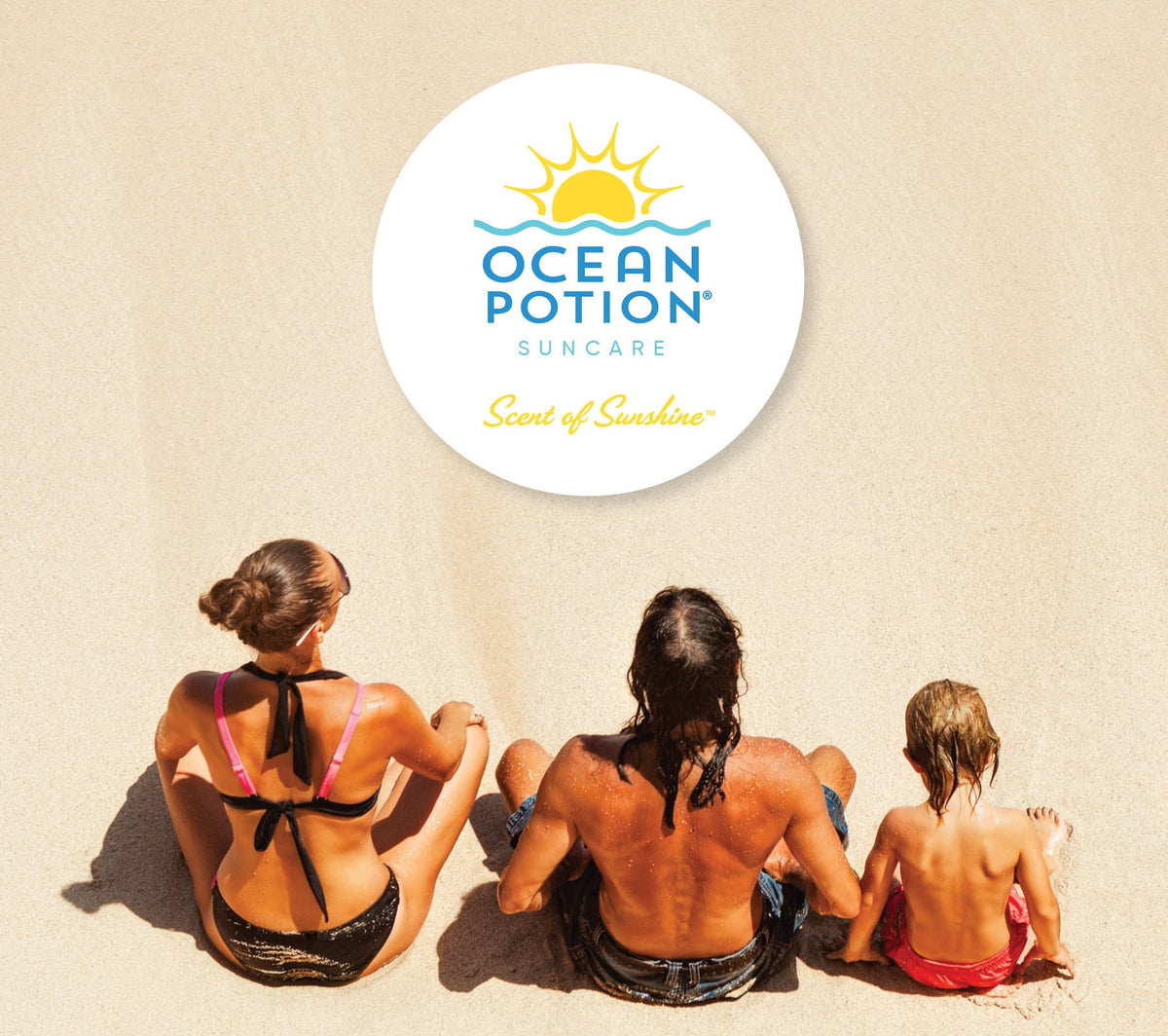 Ocean Potion ingredients label close-up showing aloe and vitamin E benefits