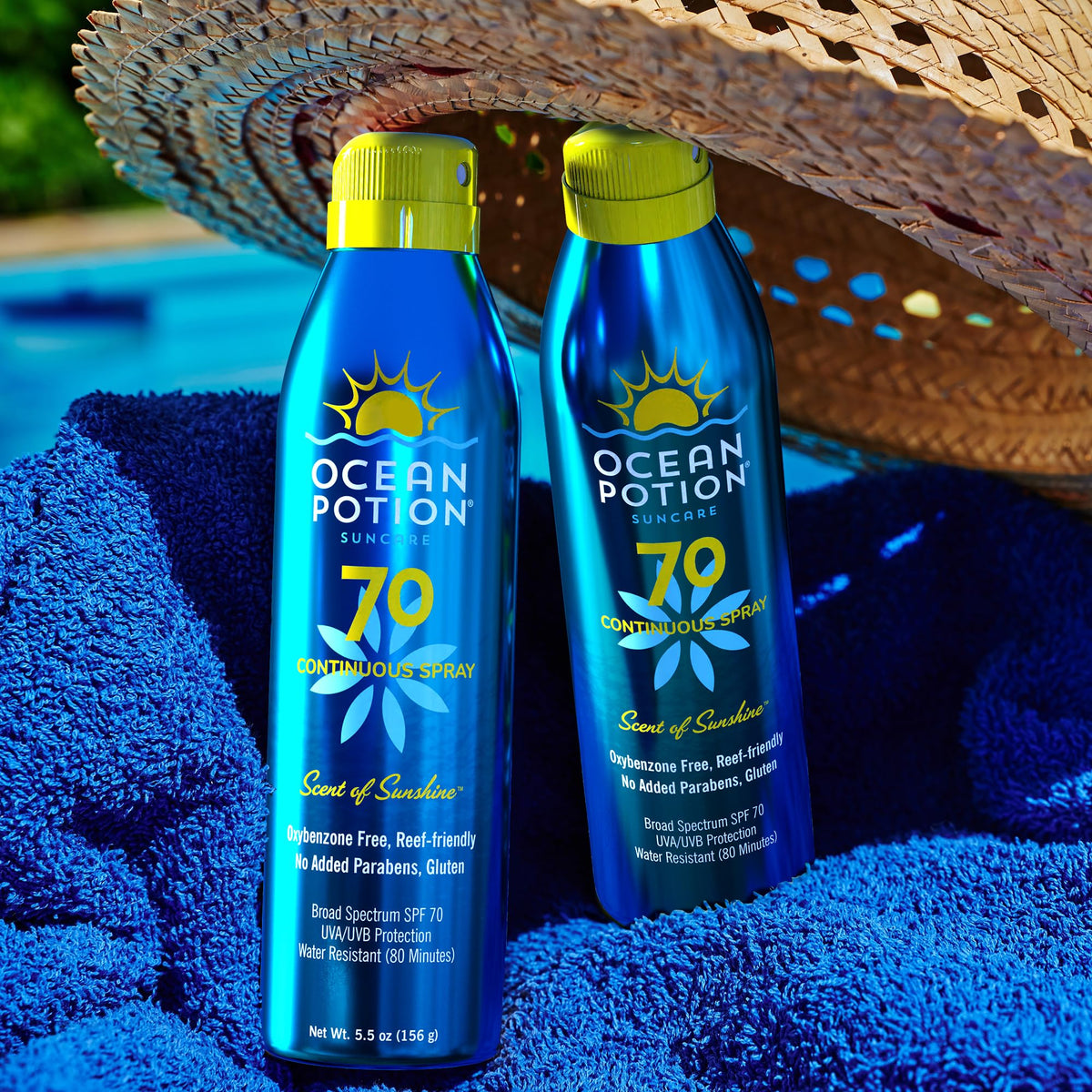 Ocean Potion being applied to shoulder showing fast, non-greasy finish