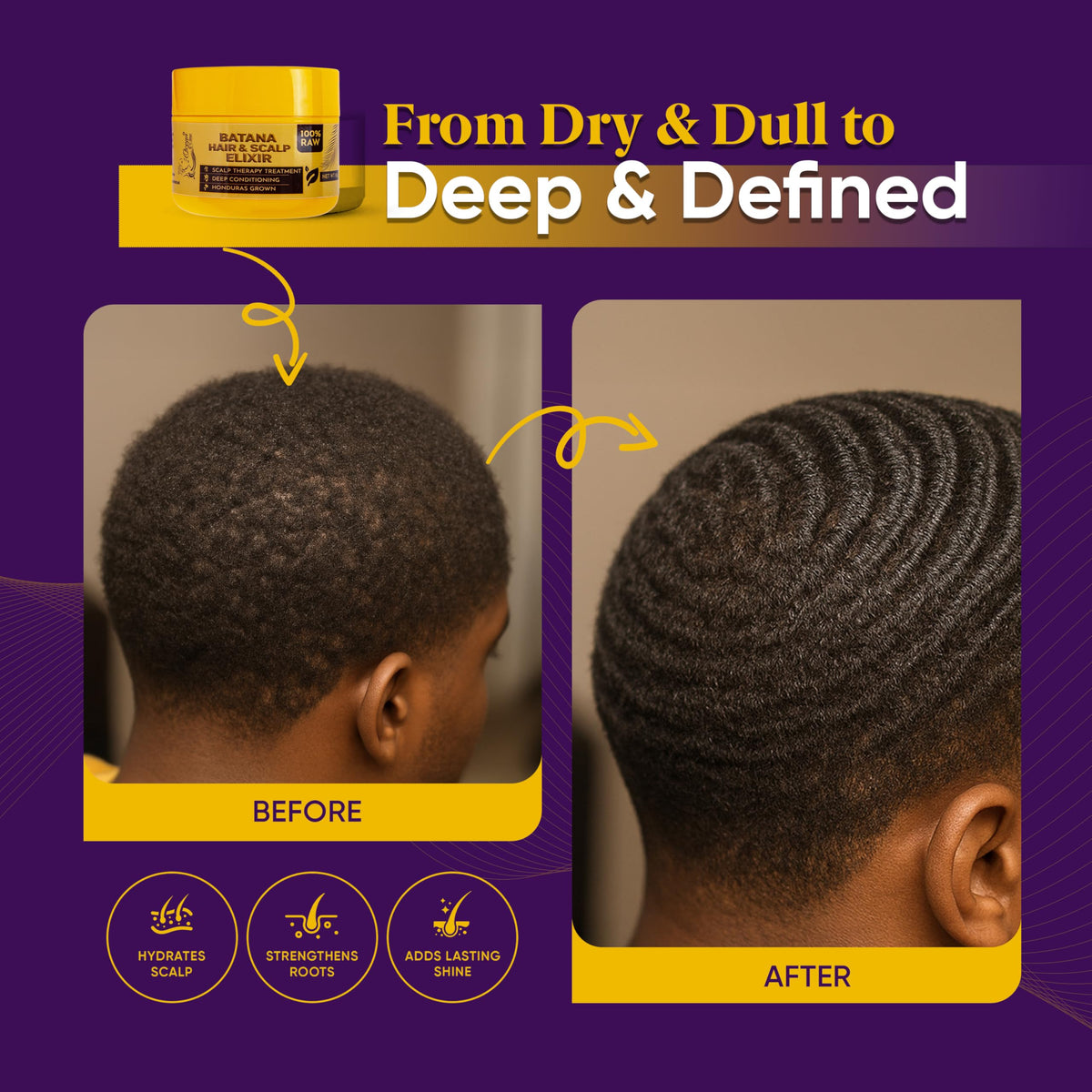 Applying Ocean View Deep Waves Pomade on hair for defined waves