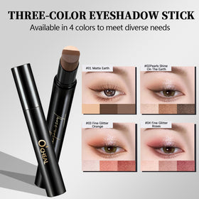 O'CHEAL 03# FINE GLITTER ORANGE stick showing vibrant warm shimmer for lively looks