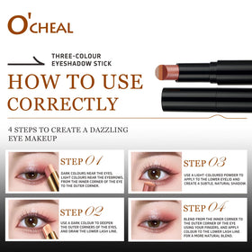 O'CHEAL in-use daytime makeup lifestyle image showing quick application and long-lasting wear