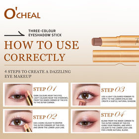 O'CHEAL swatches on skin showing shade range and color payoff