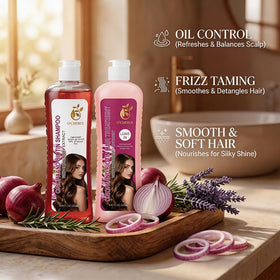 O'CHEROL set styled on bathroom shelf suggesting an everyday care routine