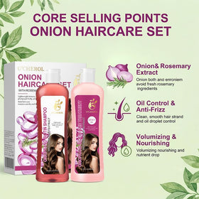 O'CHEROL shampoo pump dispensing lightweight foamy texture for gentle cleansing