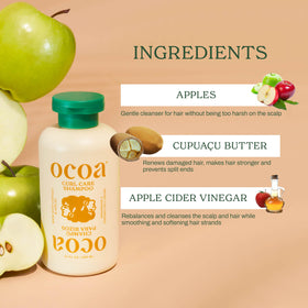 OCOA with fresh apples highlighting natural apple extract shine