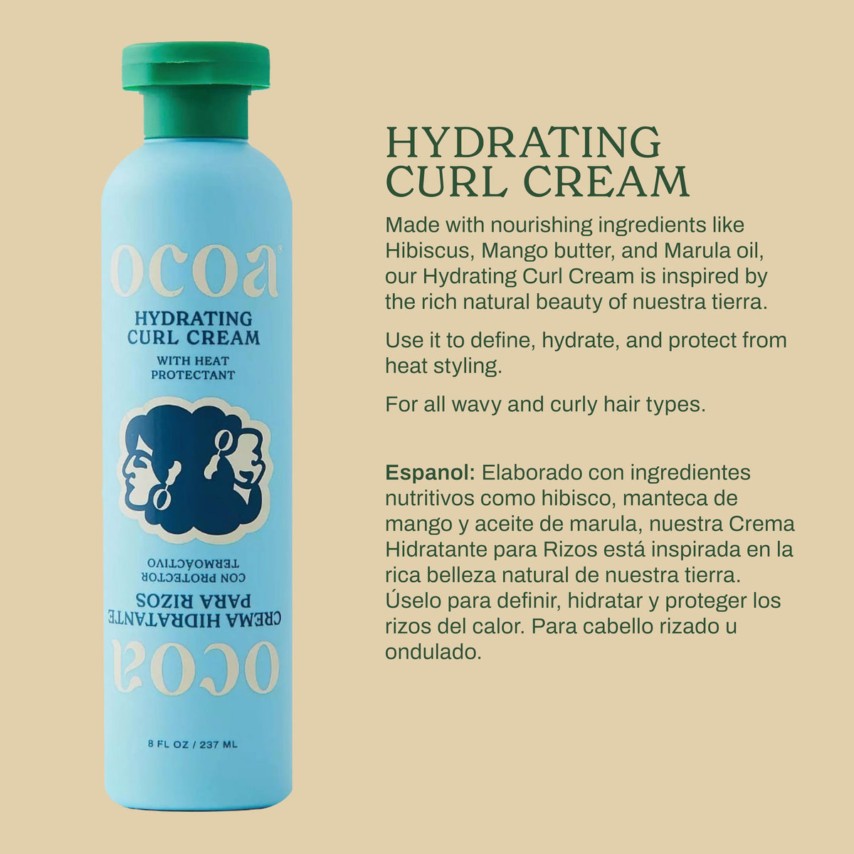 OCOA application on damp hair demonstrating easy curl definition