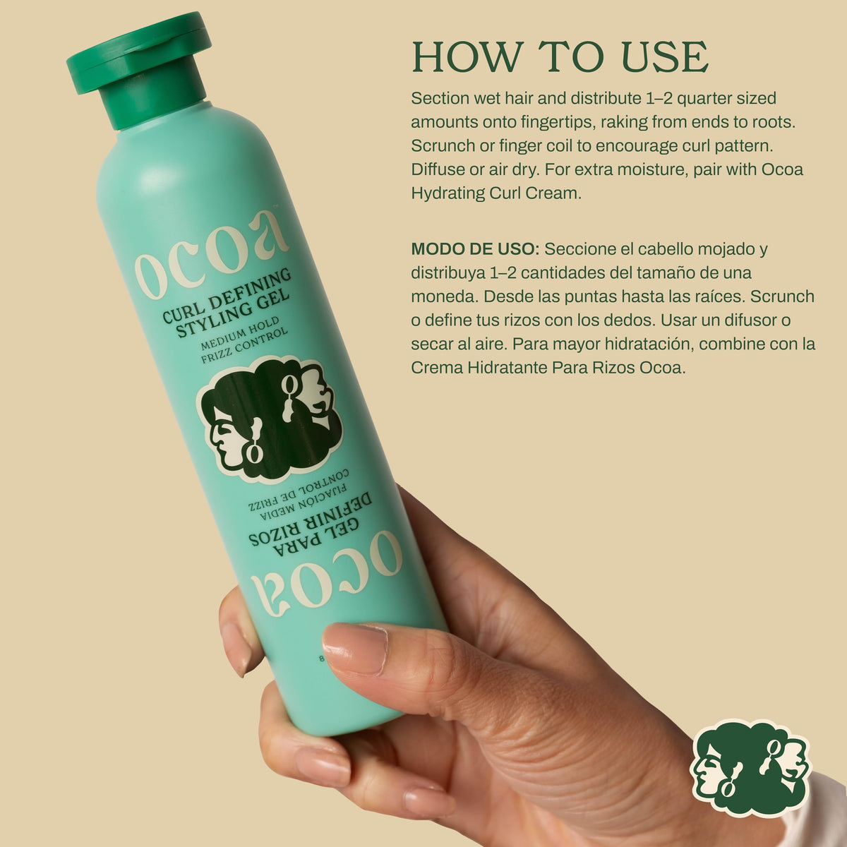 OCOA before and after photo showing enhanced curl definition