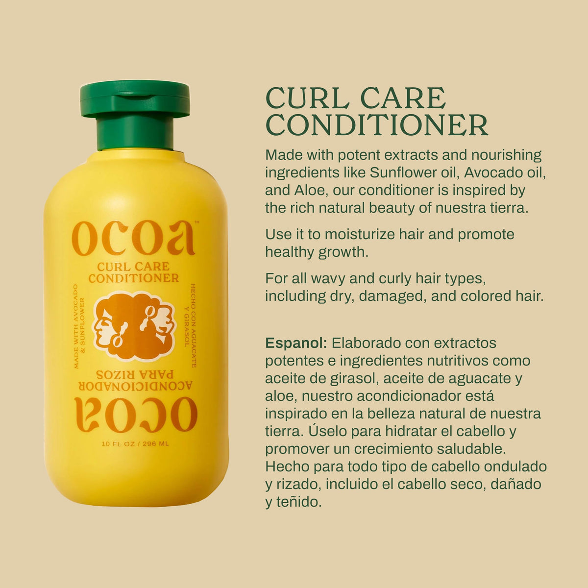 OCOA creamy conditioner texture on fingers showing slip and rich hydration for detangling