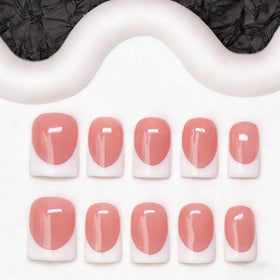 OCOUYVD close-up of white French tip detail highlighting crisp salon finish
