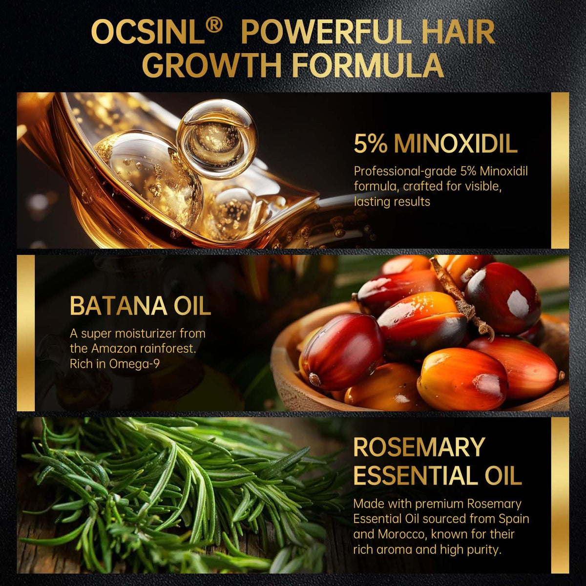 OCSINL label with rosemary and biotin ingredients for scalp nourishment benefit