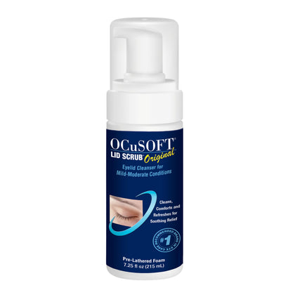 OCuSOFT front packaging showing bottle and pump for easy identification and use