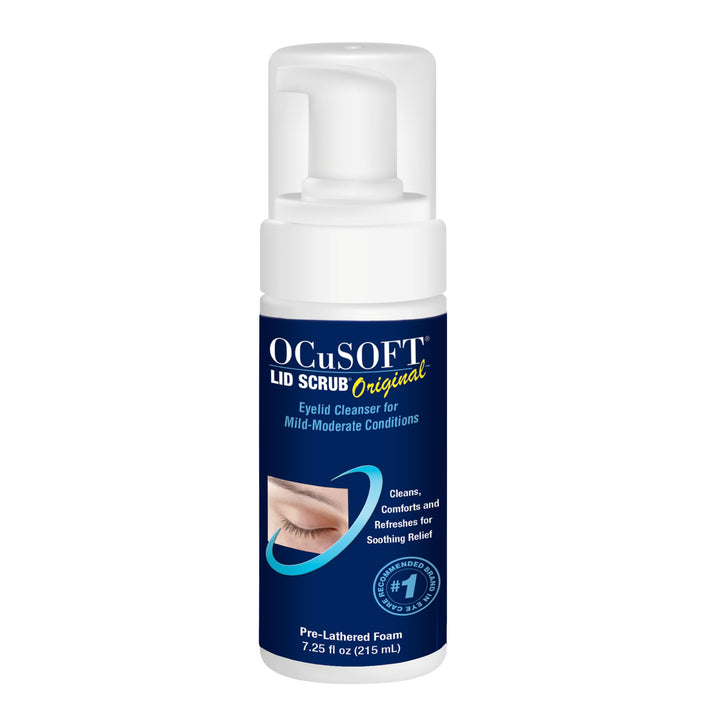 OCuSOFT front packaging showing bottle and pump for easy identification and use