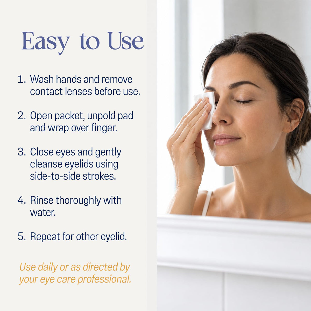 OCuSOFT pad used along lashline removing debris for cleaner lashes