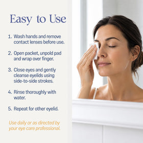 OCuSOFT pad used along lashline removing debris for cleaner lashes