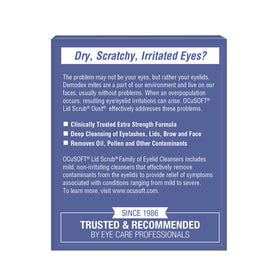 OCuSOFT close-up of pre-moistened pad texture showing gentle cleansing