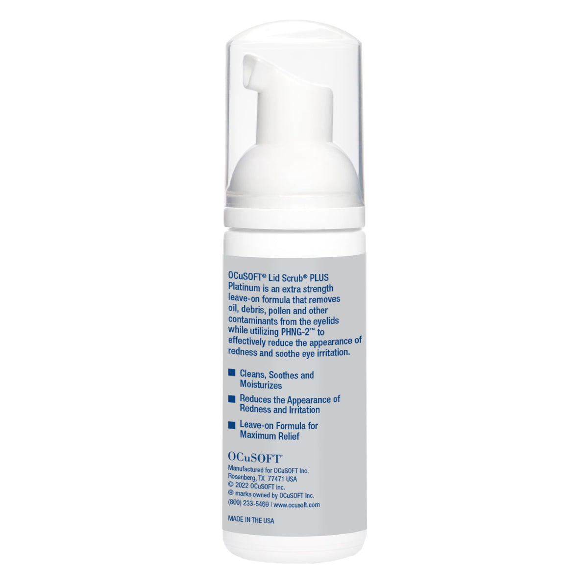 OCuSOFT foam pump close-up highlighting easy dispensing and hygienic use