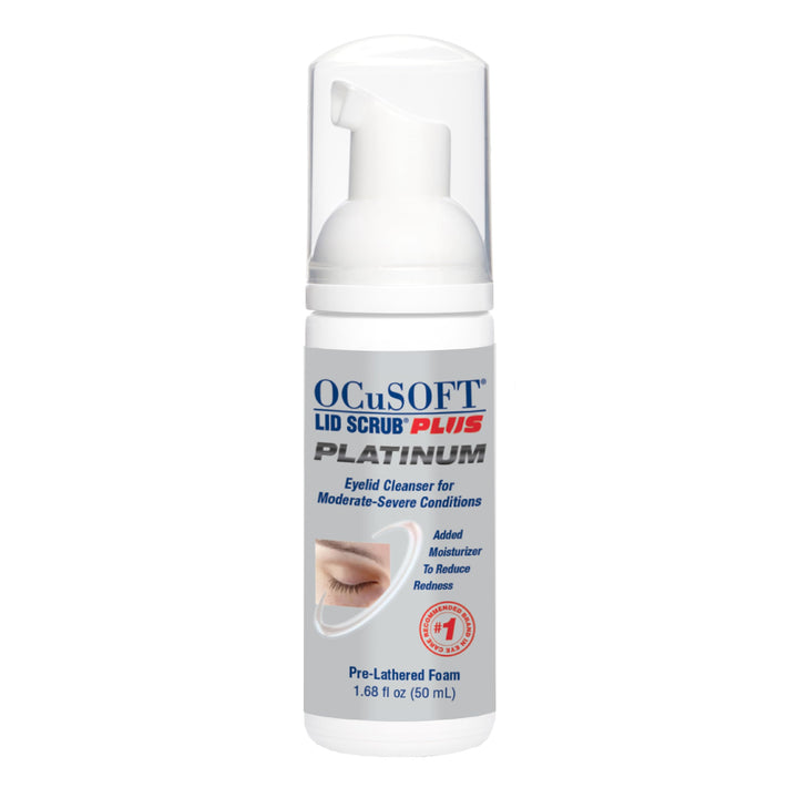 OCuSOFT front bottle view showing label and benefits for gentle eyelid cleansing