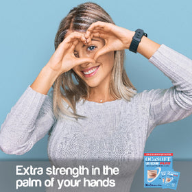 OCuSOFT pads in a travel pouch lifestyle scene, convenient for on-the-go eyelid care