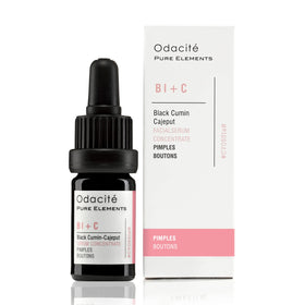 Odacité BL+C front bottle view showing compact luxury serum benefits