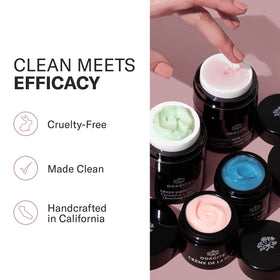 Odacité BL+C on bathroom shelf suggesting daily clean skincare routine