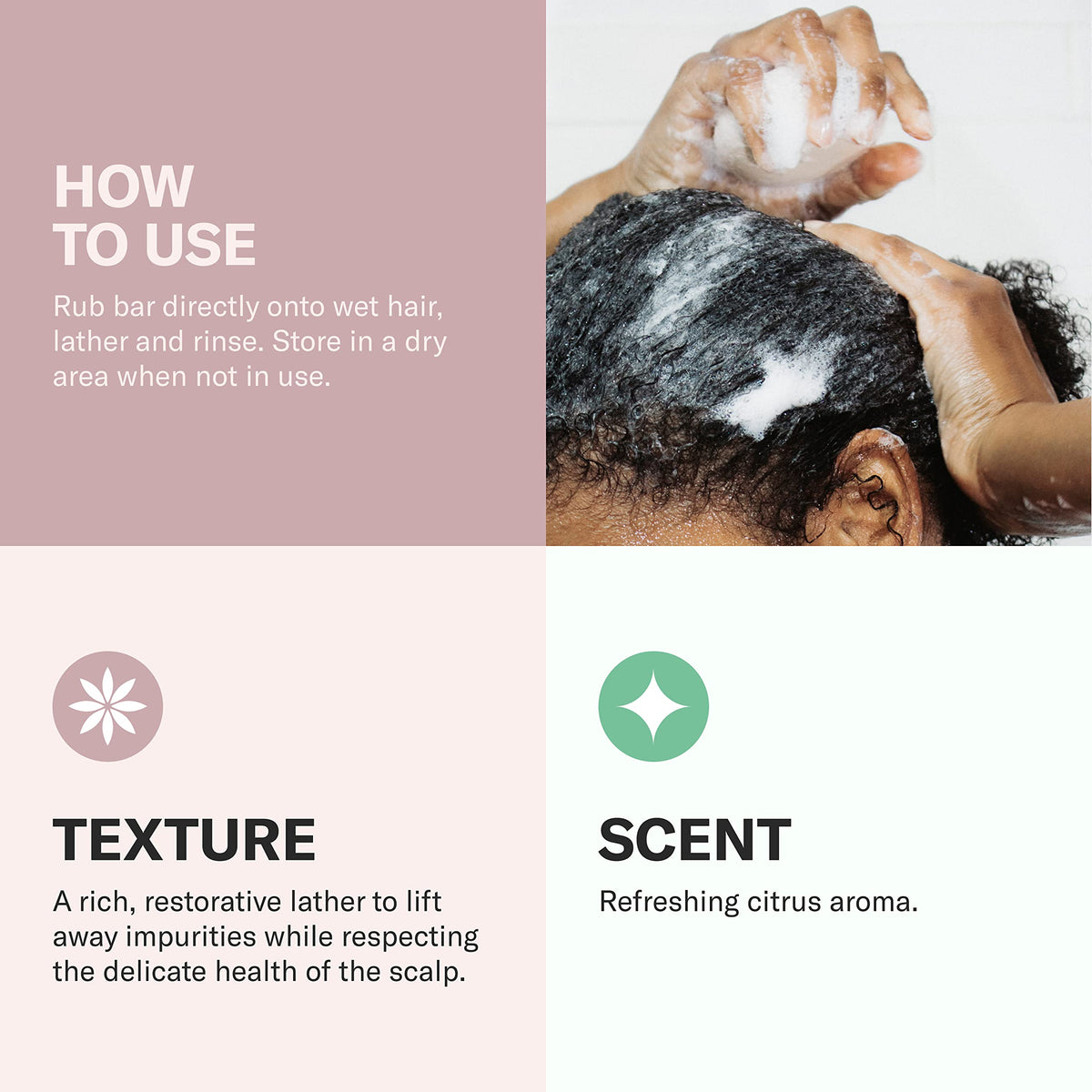ODACITE shampoo bar in hand to show scale and travel-friendly convenience
