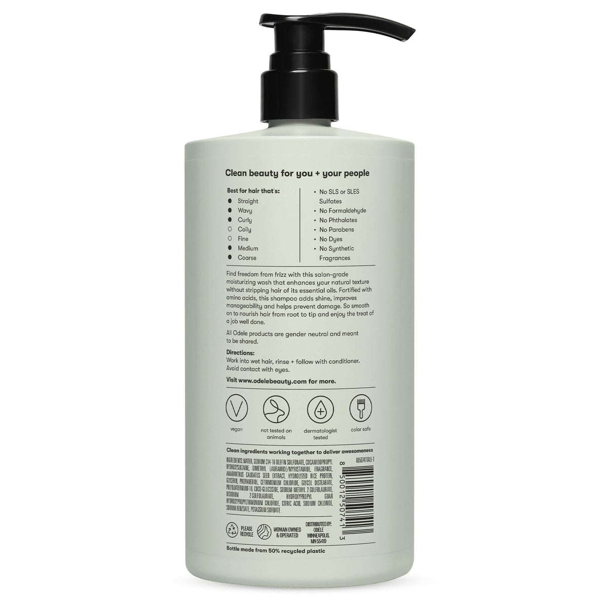 Shiny, smooth hair after Odele use demonstrating frizz control and enhanced shine