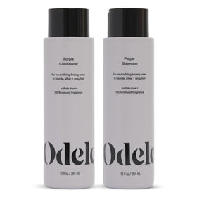 Odele front packaging showing shampoo and conditioner, promotes tone correction