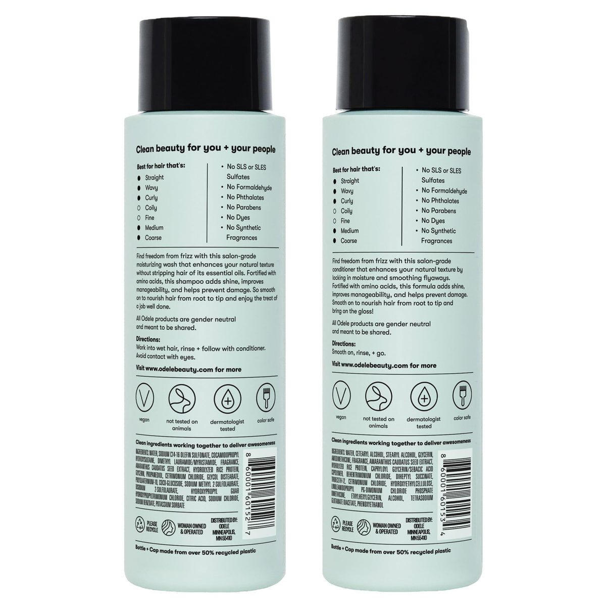 Odele after-use model hair showing shine and reduced-frizz benefit