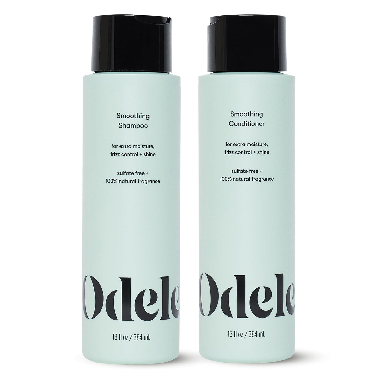 Odele front packaging showing two bottles and benefit of smoothing