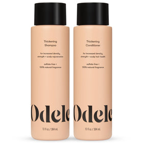 Odele thickening set front packaging showing both 13 fl oz bottles and benefits