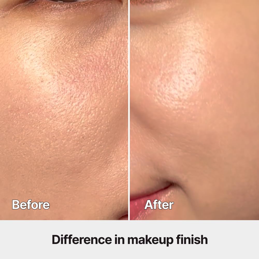 ODELOI before and after skin comparison showing visible pore blurring benefit